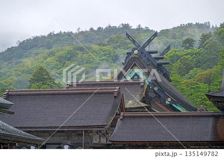 島根 雨の出雲大社 国宝御本殿 島根 雨の出雲大社 国宝御本殿 135149782