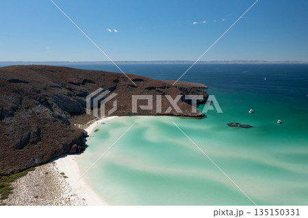 Stunning Aerial View of Balandra Beach Lagoon Stunning Aerial View of Balandra Beach Lagoon 135150331