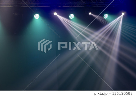 Light from stage lighting equipment in a concert hall 135150595