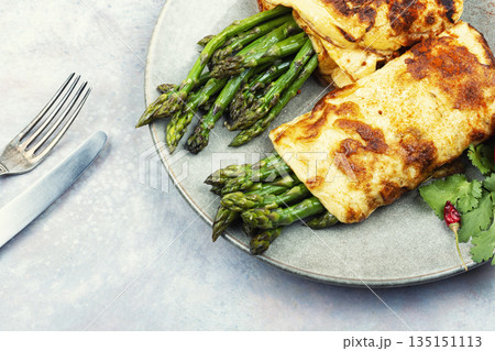 Baked Asparagus with Cheese 135151113