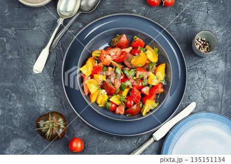 Variety of Fresh Vegetable Salads 135151134