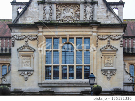 Oxford, United Kingdom - Dec 22, 2025: Oxford University Faculty of History in former City of Oxford High School for Boys building on George Street, designed by Thomas Jackson. Oxford, United Kingdom - Dec 22, 2025: Oxford University Faculty of History in former City of Oxford High School for Boys building on George Street, designed by Thomas Jackson. 135151336