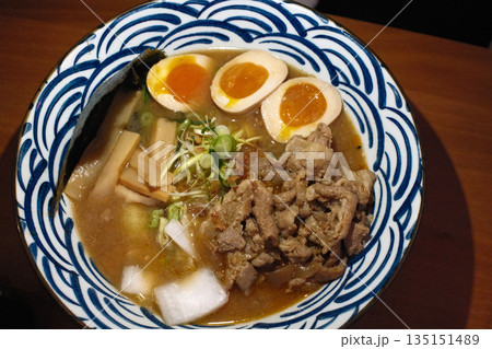 Steaming Hot Bowl of Traditional Japanese Ramen Steaming Hot Bowl of Traditional Japanese Ramen 135151489