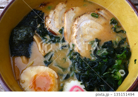 Steaming Hot Bowl of Traditional Japanese Ramen Steaming Hot Bowl of Traditional Japanese Ramen 135151494