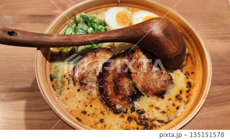 Steaming Hot Bowl of Traditional Japanese Ramen Steaming Hot Bowl of Traditional Japanese Ramen 135151578
