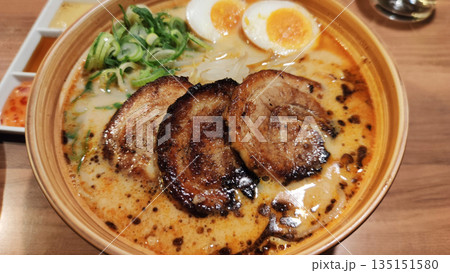 Steaming Hot Bowl of Traditional Japanese Ramen Steaming Hot Bowl of Traditional Japanese Ramen 135151580