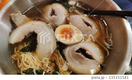 Steaming Hot Bowl of Traditional Japanese Ramen Steaming Hot Bowl of Traditional Japanese Ramen 135151581