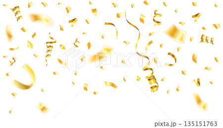Golden Streamer and Confetti 135151763