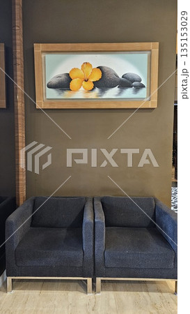 This two sofa with painting background This two sofa with painting background 135153029