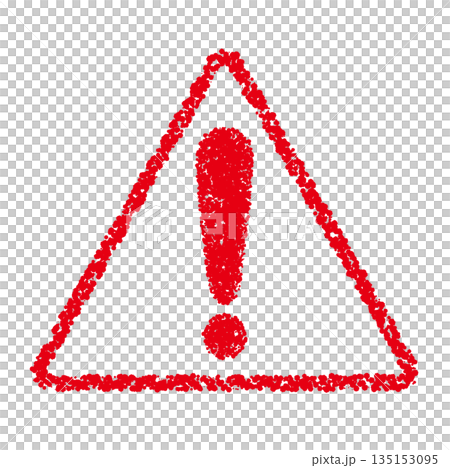 Crayon material hand-drawn warning mark 135153095