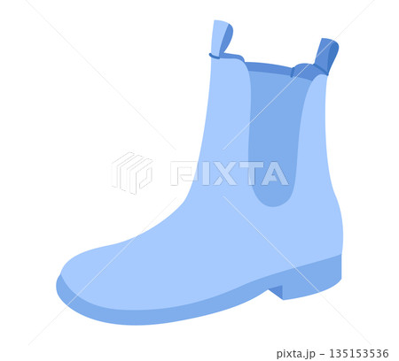 Blue Chelsea boot women color flat. Classic pull on ankle boot for smart casual wardrobe mid season styling. Technical 135153536