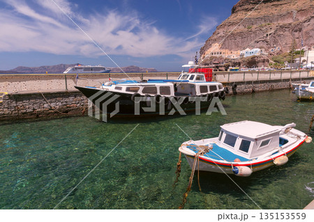 Fishing Boat in Santorini Caldera, Santorini, Greece 135153559