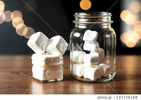 瓶に入ったマシュマロ 135156108