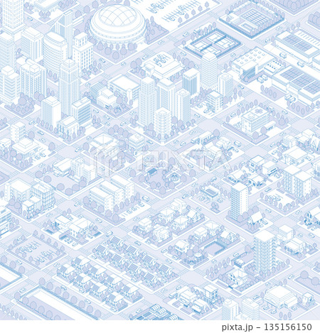 街並みの立体図. 都市の景観. アイソメ図で描いた都市. 街並みの立体図. 都市の景観. アイソメ図で描いた都市. 135156150