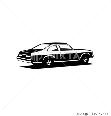 American car silhouette vector monochrome design. available in eps 10. best for logo, badge, emblem. American car silhouette vector monochrome design. available in eps 10. best for logo, badge, emblem. 135157543
