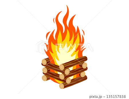 キャンプファイヤーのイラスト 135157838