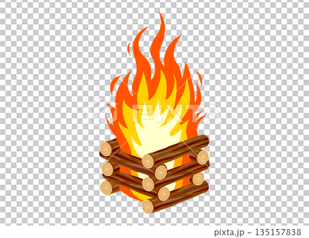 キャンプファイヤーのイラスト 135157838