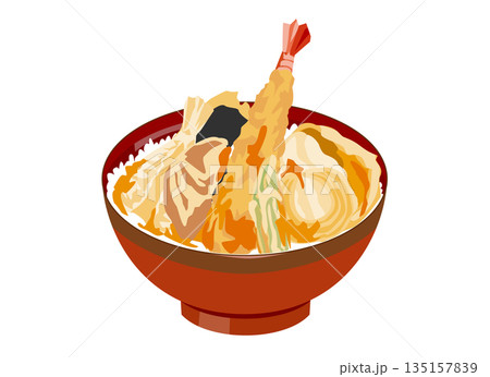 おいしそうな天丼のイラスト おいしそうな天丼のイラスト 135157839