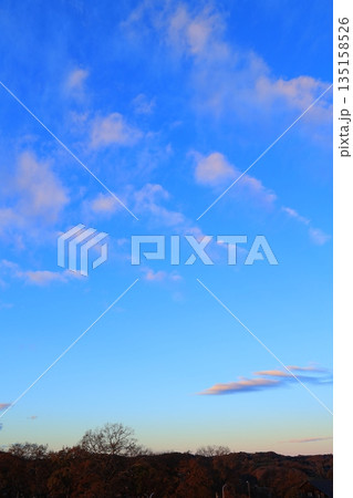 冬の青空に浮かぶ白い雲 冬の青空に浮かぶ白い雲 135158526
