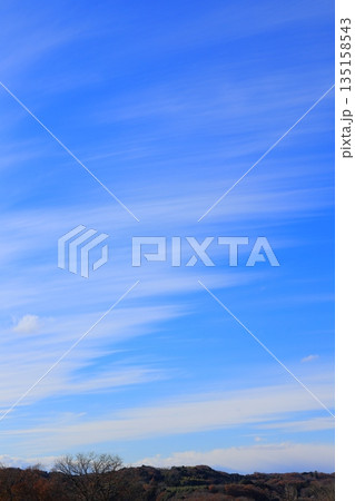 冬の青空に浮かぶ白い雲 135158543
