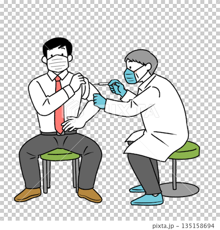 予防接種をするイラスト 予防接種をするイラスト 135158694