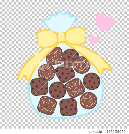 Illustration of wrapped homemade cookies 135159062