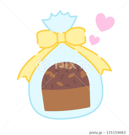 ラッピングした手作りマフィンのイラスト 135159063
