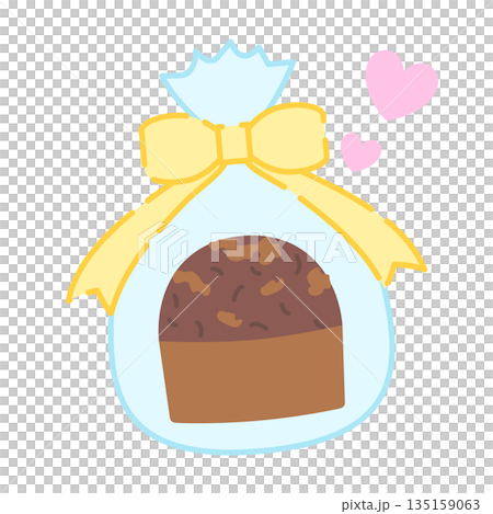 ラッピングした手作りマフィンのイラスト 135159063