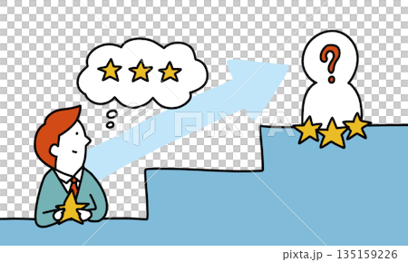 描繪想要提高成績或評分的人的插圖 135159226