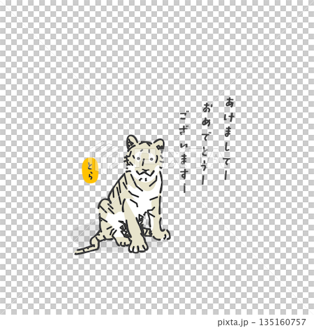 スタイリッシュな寅年のイラスト 135160757