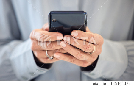Phone, typing and business person hands for communication, social media and networking online. Connection, search and professional people on mobile chat, internet or Web 3.0 for news or opportunity Phone, typing and business person hands for communication, social media and networking online. Connection, search and professional people on mobile chat, internet or Web 3.0 for news or opportunity 135161372