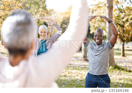 Stretching, yoga and peace with old people in park for fitness, health or workout. Mindfulness, training and zen with senior class and meditation in nature for pilates, balance and spiritual wellness Stretching, yoga and peace with old people in park for fitness, health or workout. Mindfulness, training and zen with senior class and meditation in nature for pilates, balance and spiritual wellness 135164198