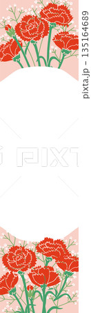 カーネーションのフレームベクターイラスト｜花の囲み枠・感謝とギフトに使えるデザイン素材 135164689