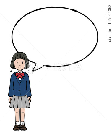 女の子制服　ブレザー　吹出し　相談 135165062