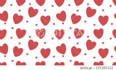 red heart seamless pattern on white background. wallpaper and wrapping paper decoration red heart seamless pattern on white background. wallpaper and wrapping paper decoration 135165112