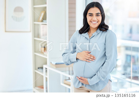 Happy, business and portrait o pregnant woman in office for professional, pride and entrepreneur. Creative, career and happiness with female employee for maternity, pregnancy and motherhood Happy, business and portrait o pregnant woman in office for professional, pride and entrepreneur. Creative, career and happiness with female employee for maternity, pregnancy and motherhood 135165116