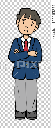 男の子制服ブレザー　腕組み 135165271