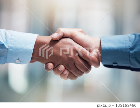Thank you, businesspeople shaking hands and at office of their workplace together. Partnership or agreement, crm or interview and professional people with a handshake for greeting at their work Thank you, businesspeople shaking hands and at office of their workplace together. Partnership or agreement, crm or interview and professional people with a handshake for greeting at their work 135165460
