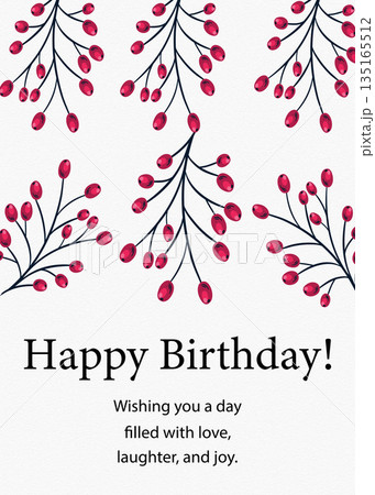 Beautiful Birthday Greeting Card with Berries and Heartfelt Wishes Beautiful Birthday Greeting Card with Berries and Heartfelt Wishes 135165512