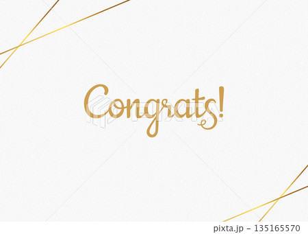 Elegant Congratulations Card Design with Gold Script and Geometric Frame Elegant Congratulations Card Design with Gold Script and Geometric Frame 135165570