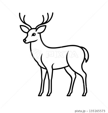 Elegant Deer Silhouette Illustration Vector Graphics for Design Projects Elegant Deer Silhouette Illustration Vector Graphics for Design Projects 135165573