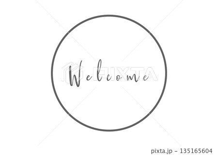 Minimalist Welcome Circle on White Background for Social Media Designs Minimalist Welcome Circle on White Background for Social Media Designs 135165604