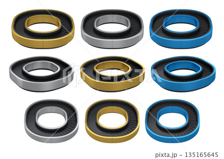 Set of Airport luggage conveyor belt from baggage claim area on white background. Set of Airport luggage conveyor belt from baggage claim area on white background. 135165645