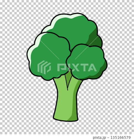 Illustration of simple broccoli 135166579