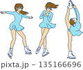 フィギュアスケート女子 イラストセット 135166696