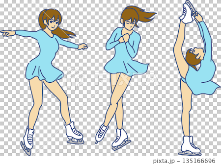 花式滑冰女孩插畫集 花式滑冰女孩插畫集 135166696