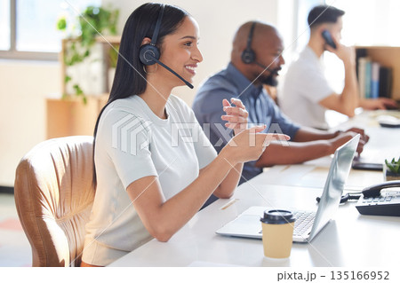 Customer service, contact us or support with consultant people at work in an office for assistance. Call center, crm or communication with a female consulting via headset technology for telemarketing Customer service, contact us or support with consultant people at work in an office for assistance. Call center, crm or communication with a female consulting via headset technology for telemarketing 135166952