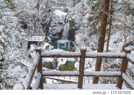 夕森渓谷（冬）：竜神の滝 135167008