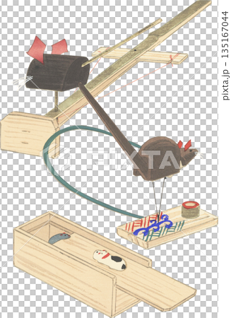 Japanese folk toy: Mouse toy 135167044