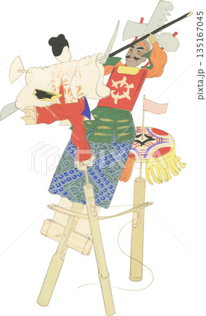 日本の郷土玩具　牛若弁慶　和歌祭 135167045